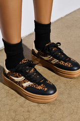 AZALEA WANG ALPACA MULTI LEOPARD PLATFORM SNEAKER