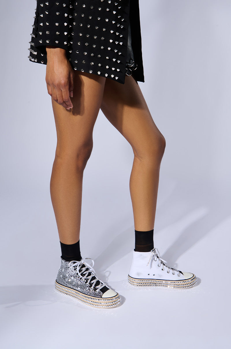 ASH BLACK WHITE EMBELLISHED SNEAKER