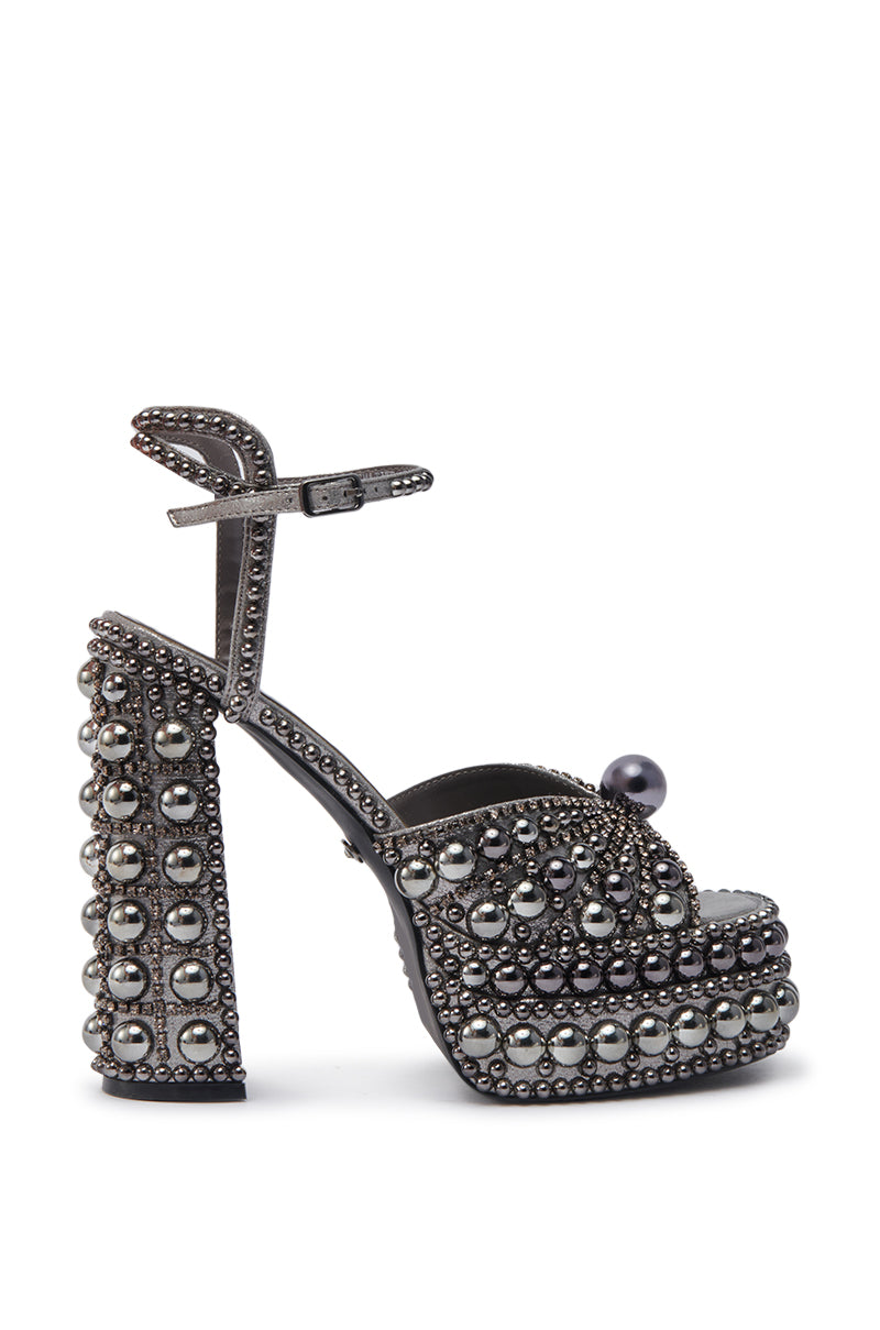 AZALEA WANG ASTRELLA HEMATITE EMBELLISHED SANDAL