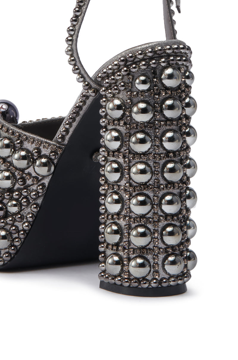 AZALEA WANG ASTRELLA HEMATITE EMBELLISHED SANDAL