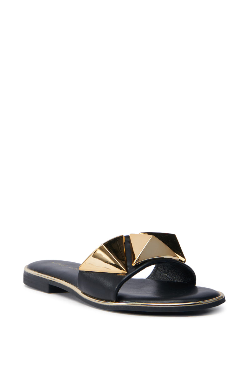 AKIRA BENNO BLACK SLIP ON SANDAL