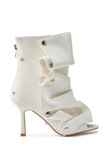 AZALEA WANG BIRD SONG SNAP OPEN TOE BOOTIE IN BONE