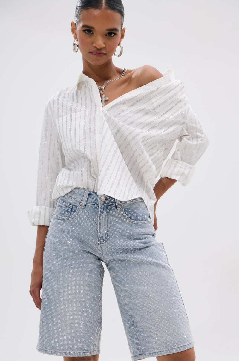 BLING BLING RHINESTONE BERMUDA SHORT