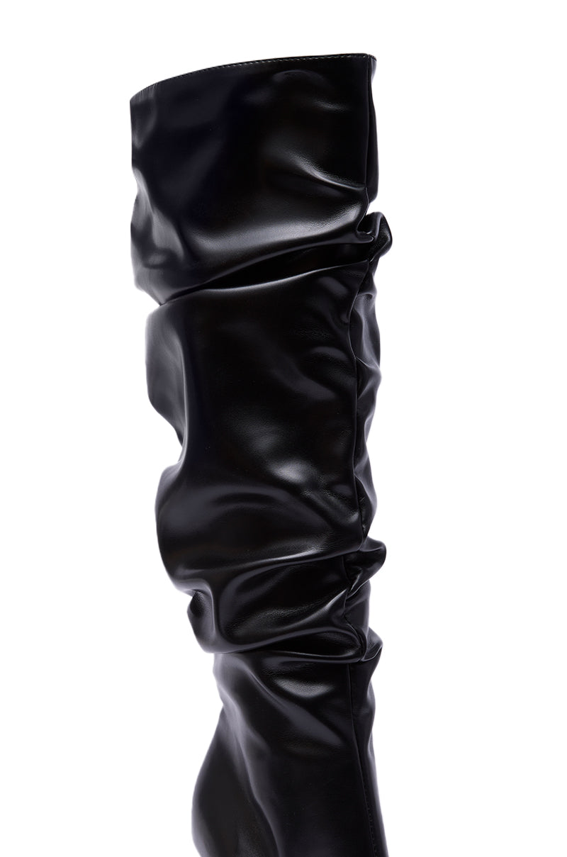 AZALEA WANG CECILL BLACK RUCHED UPPER GLADIATOR SANDAL