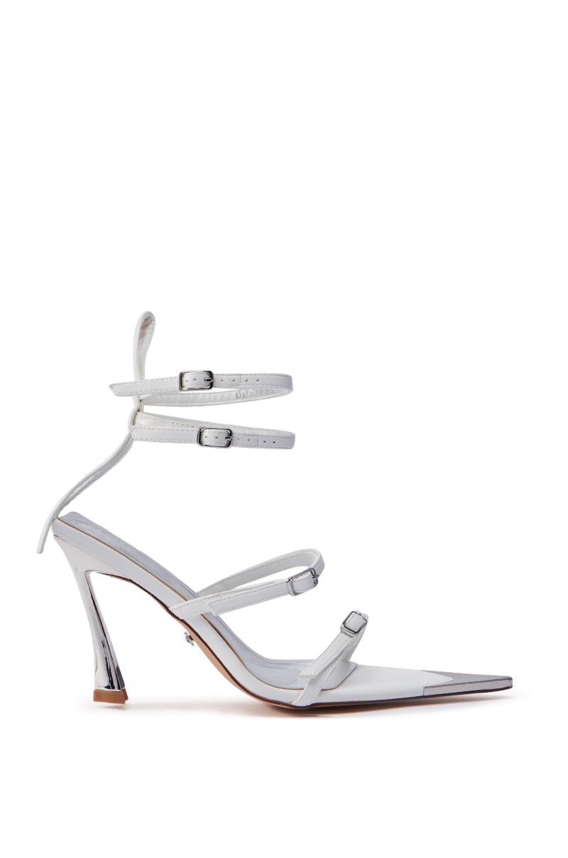 AZALEA WANG CELESIA WHITE STILETTO SANDAL
