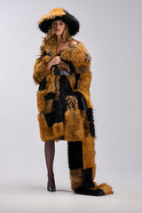 COSMO PATCHWORK FAUX FUR