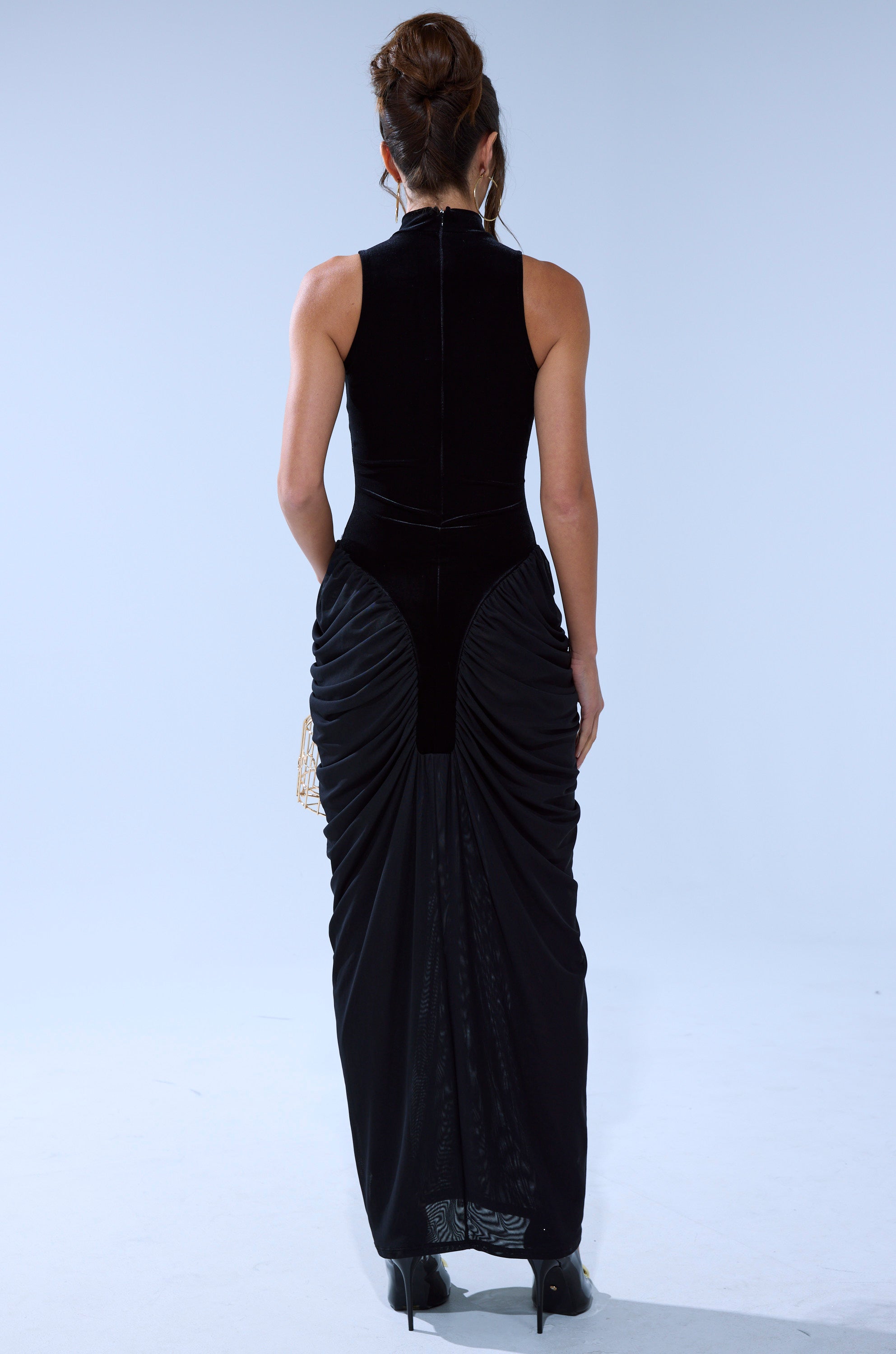 OUT FOR THE NIGHT MOCK NECK MAXI DRESS