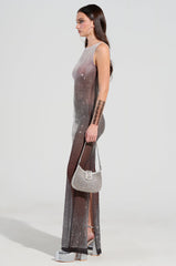 SLICE OF HEAVEN MESH RHINESTONE MAXI DRESS
