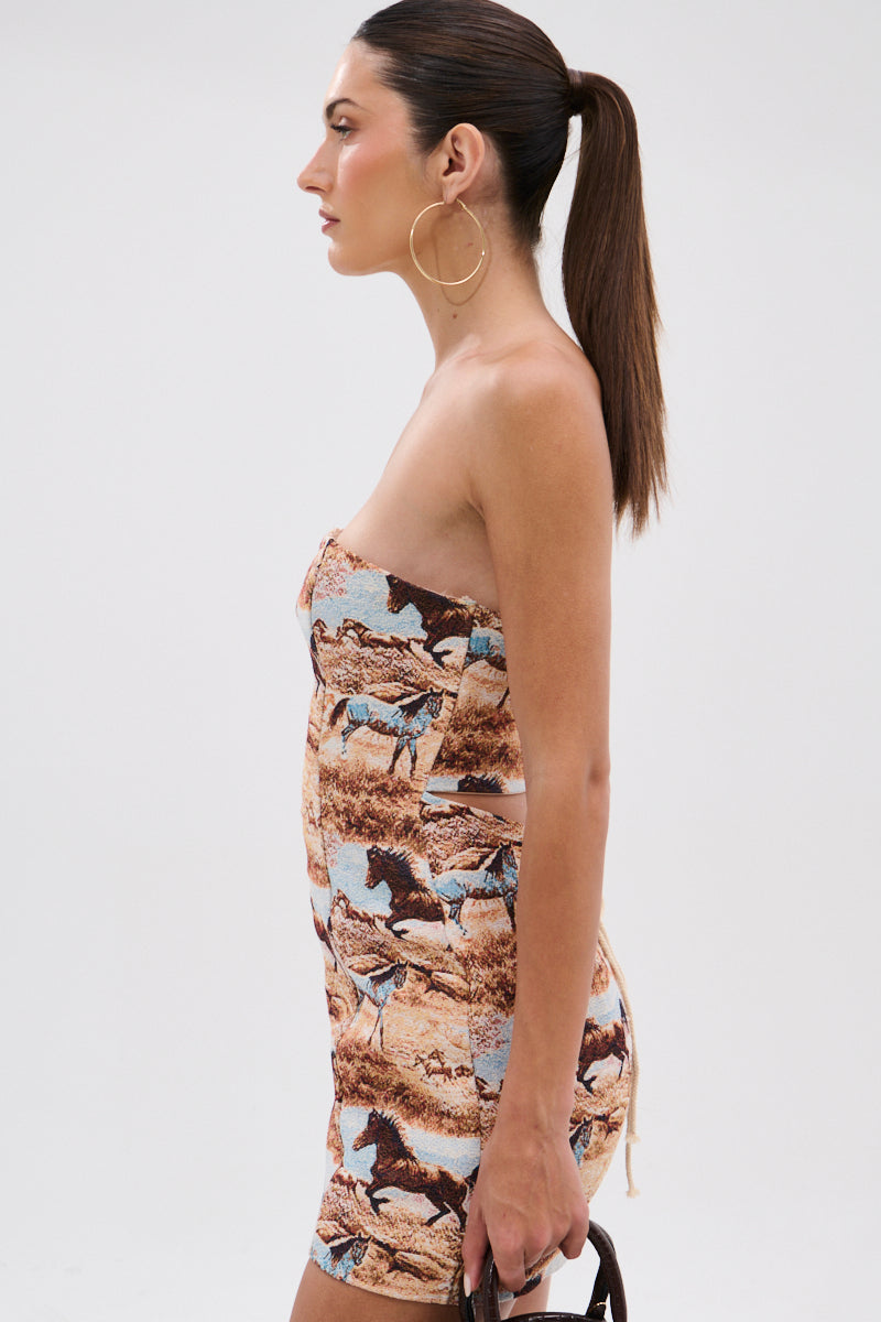 AINT NO HOLD EM PRINTED MINI DRESS