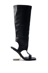 AZALEA WANG DANALA BLACK GLADIATOR WEDGE SANDAL