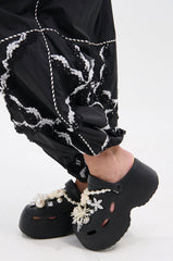 AZALEA WANG DAVIES BLACK PEARL RHINESTONE FLAT