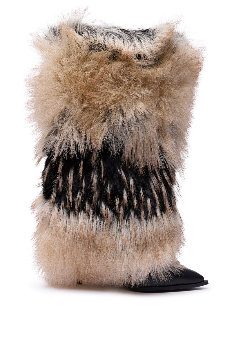 AZALEA WANG EKKO MULTI FUR STILETTO BOOT