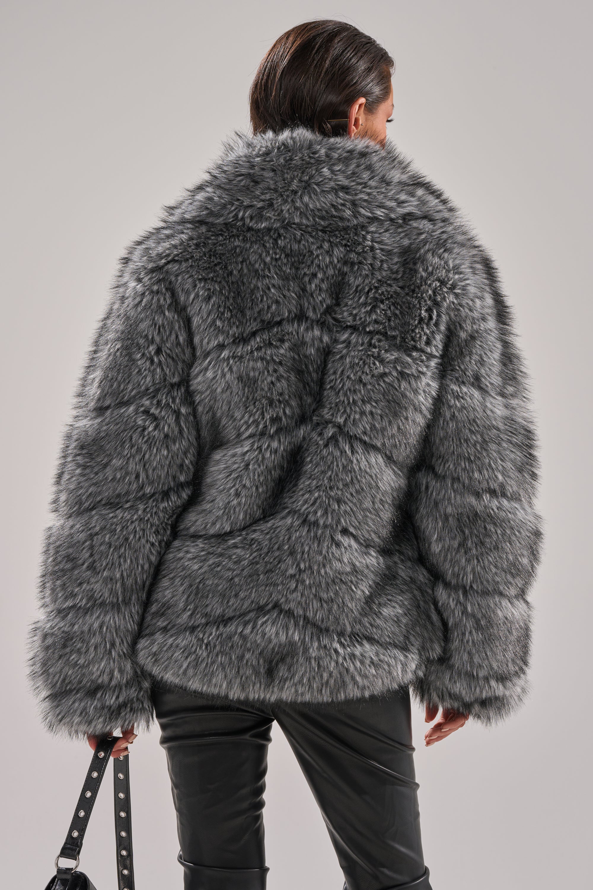 ELIXIR PANELED FAUX FUR IN GREY