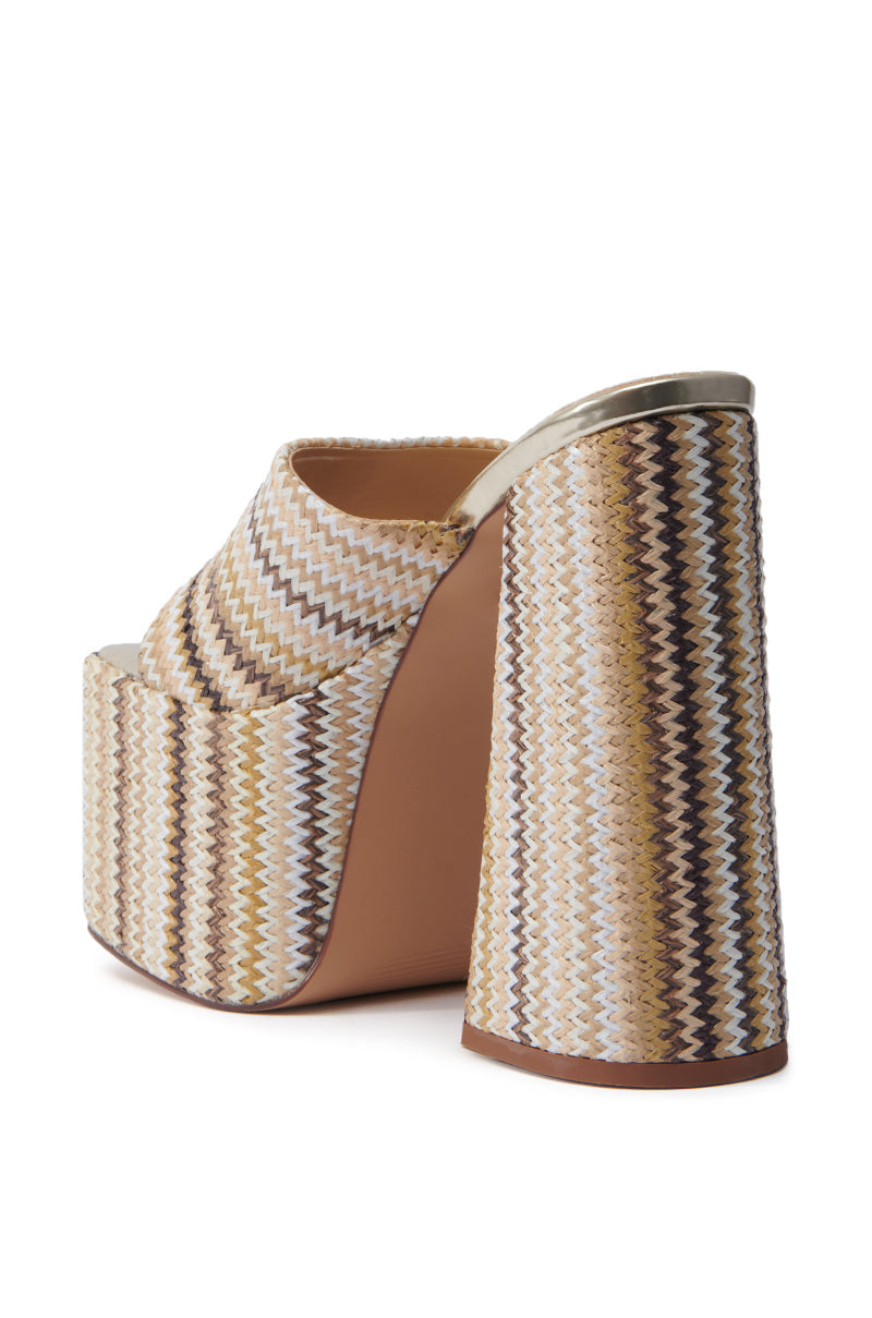 AZALEA WANG EMBERS BROWN CHUNKY PLATFORM SANDAL