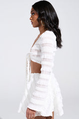 GIMME MORE TIE FRONT SLINKY BLOUSE