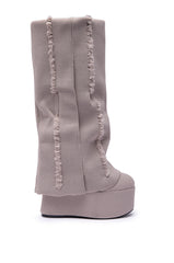 AZALEA WANG FRANKEYE BEIGE FLATFORM BOOT