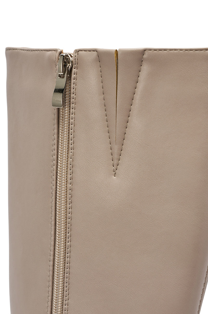 AZALEA WANG GAMMA GREY CHUNKY KNEE HIGH BOOT