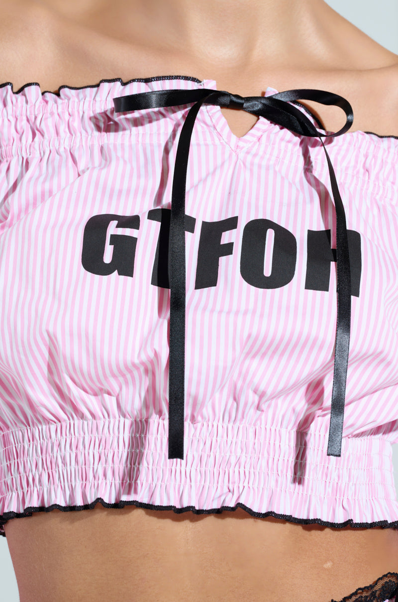 GTFOH OFF THE SHOULDER TOP