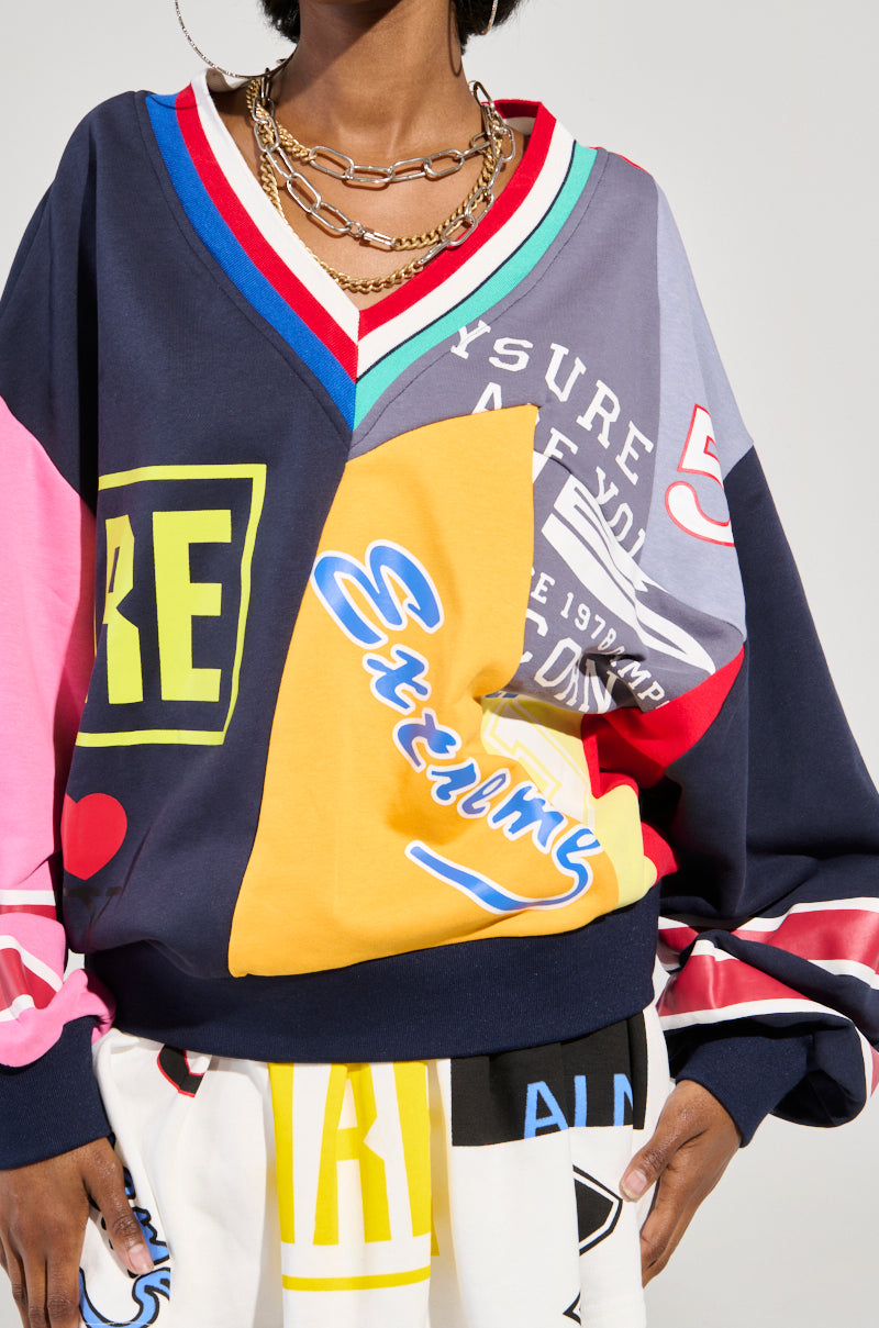 WE ARE INFINITE V-NECK SWEATSHIRT