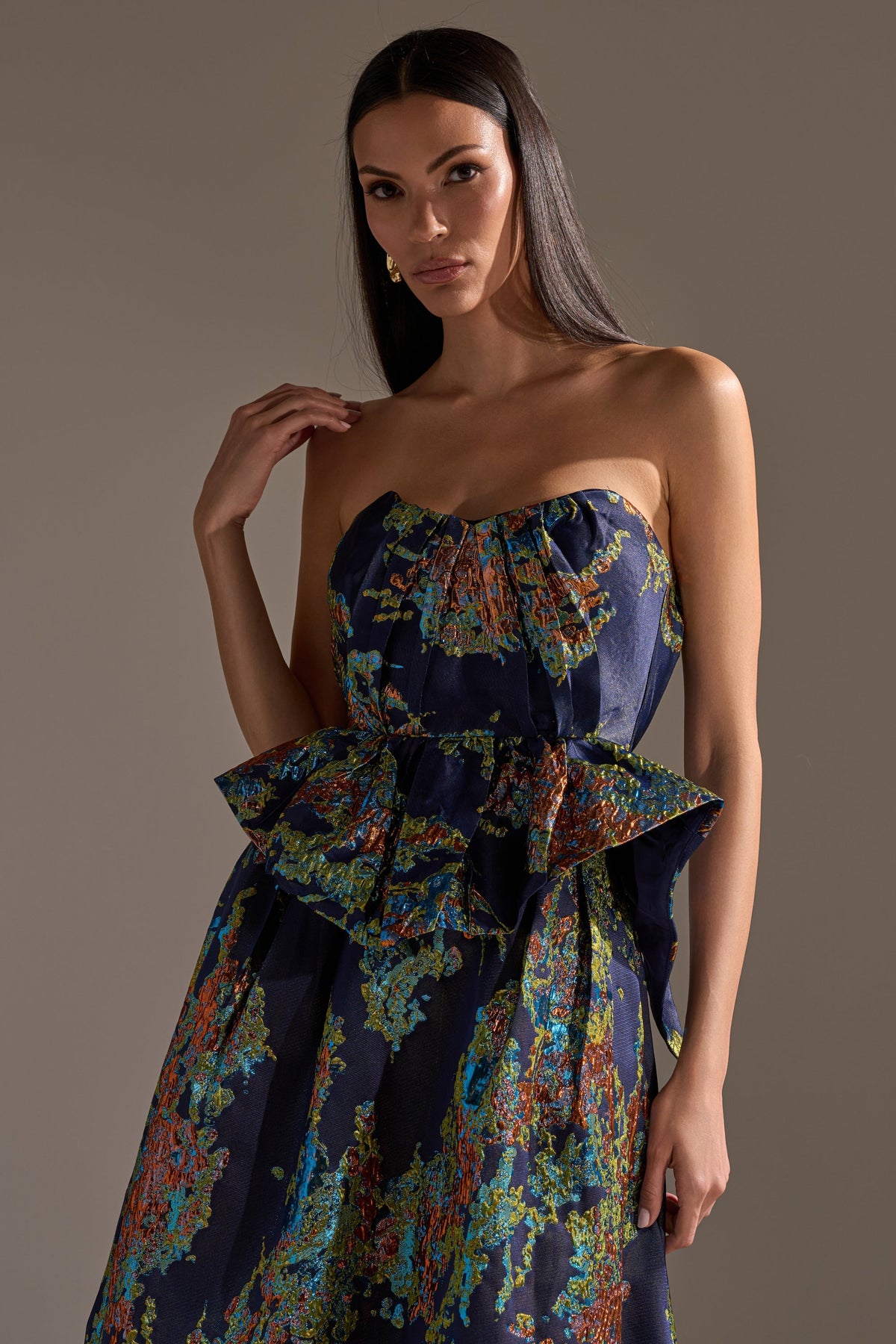 TRANSCENDENT FLORAL BROCADE CORSET TOP