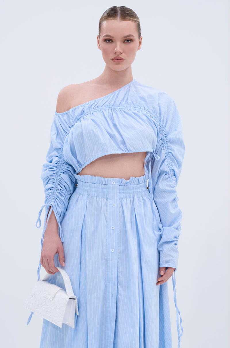 TALK TO ME CINCHED BLOUSE