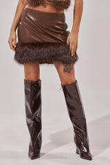CANT MISS ME FAUX LEATHER MINI SKIRT