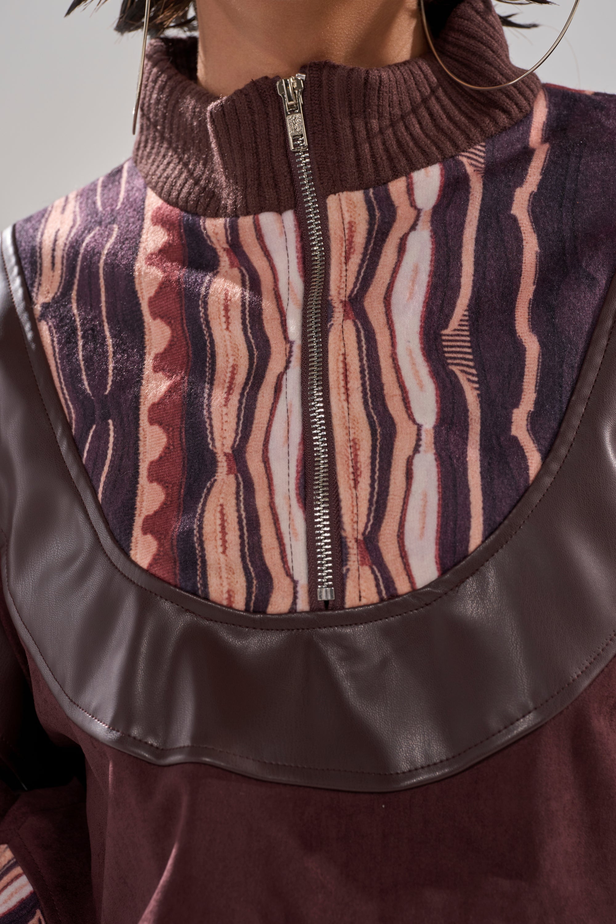 CRAZY IN LOVE FAUX LEATHER SWEATSHIRT