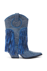 AZALEA WANG GREIA DENIM RHINESTONE COWBOY BOOTIE