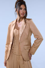 HANSEL MOCHA SATIN BLAZER