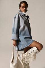 COOL GIRL OVERSIZED OMBRE DENIM SHIRT DRESS