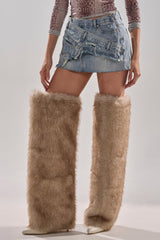 DUMP HIM LOW RISE DENIM MINI SKIRT