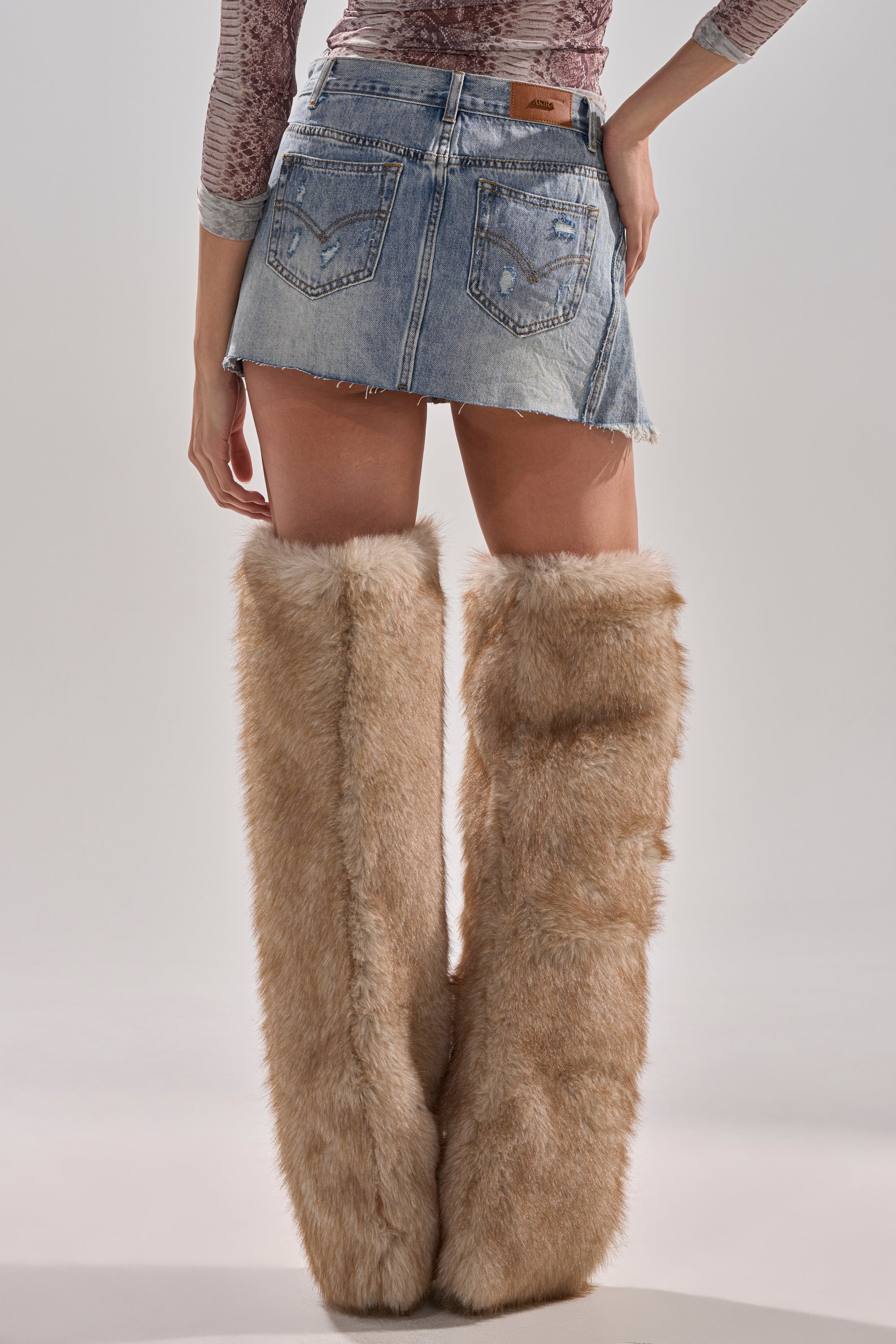 DUMP HIM LOW RISE DENIM MINI SKIRT