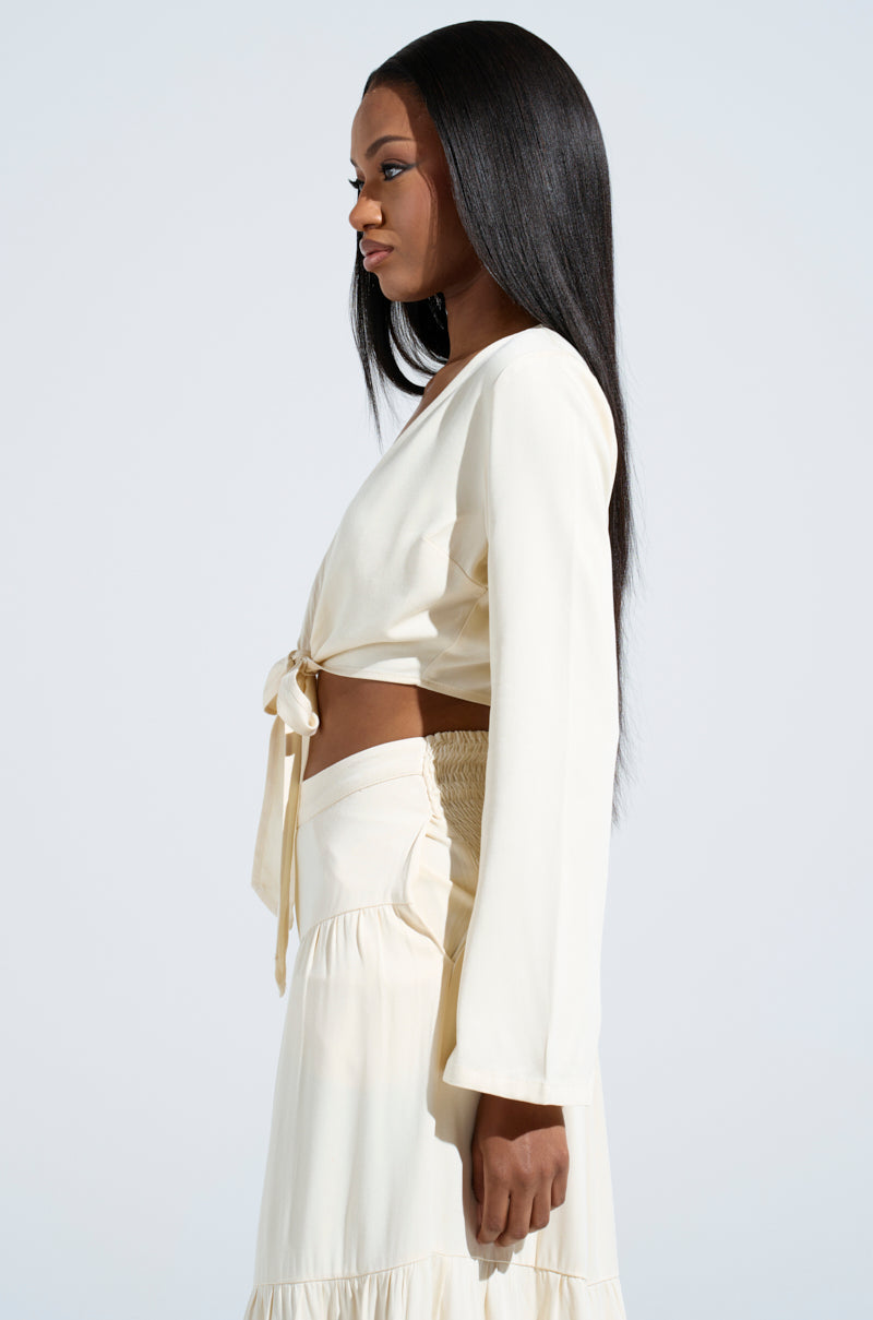 RELAX WITH ME TIE FRONT BLOUSE