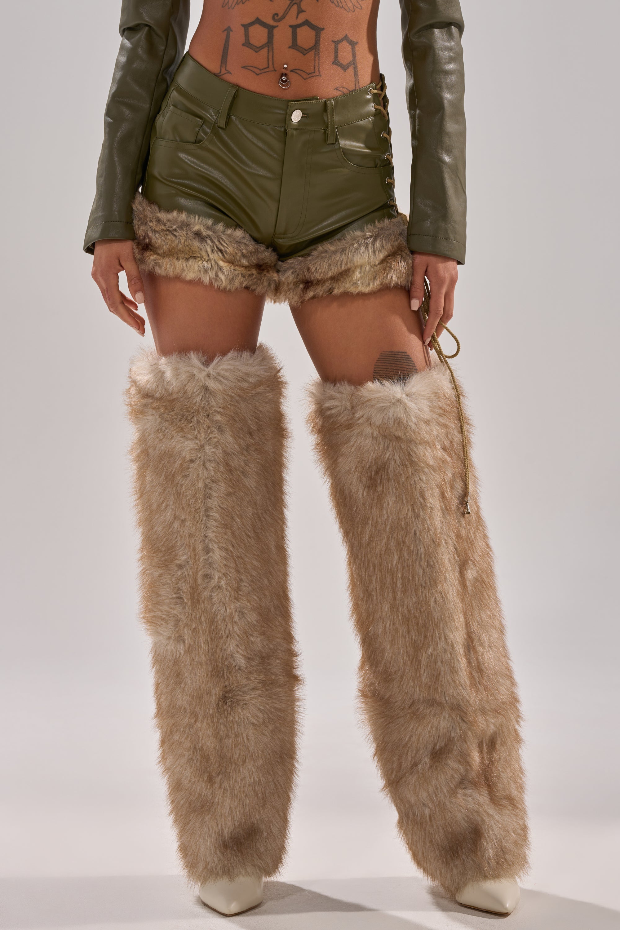 TRAMP STAMP FAUX LEATHER SHORT