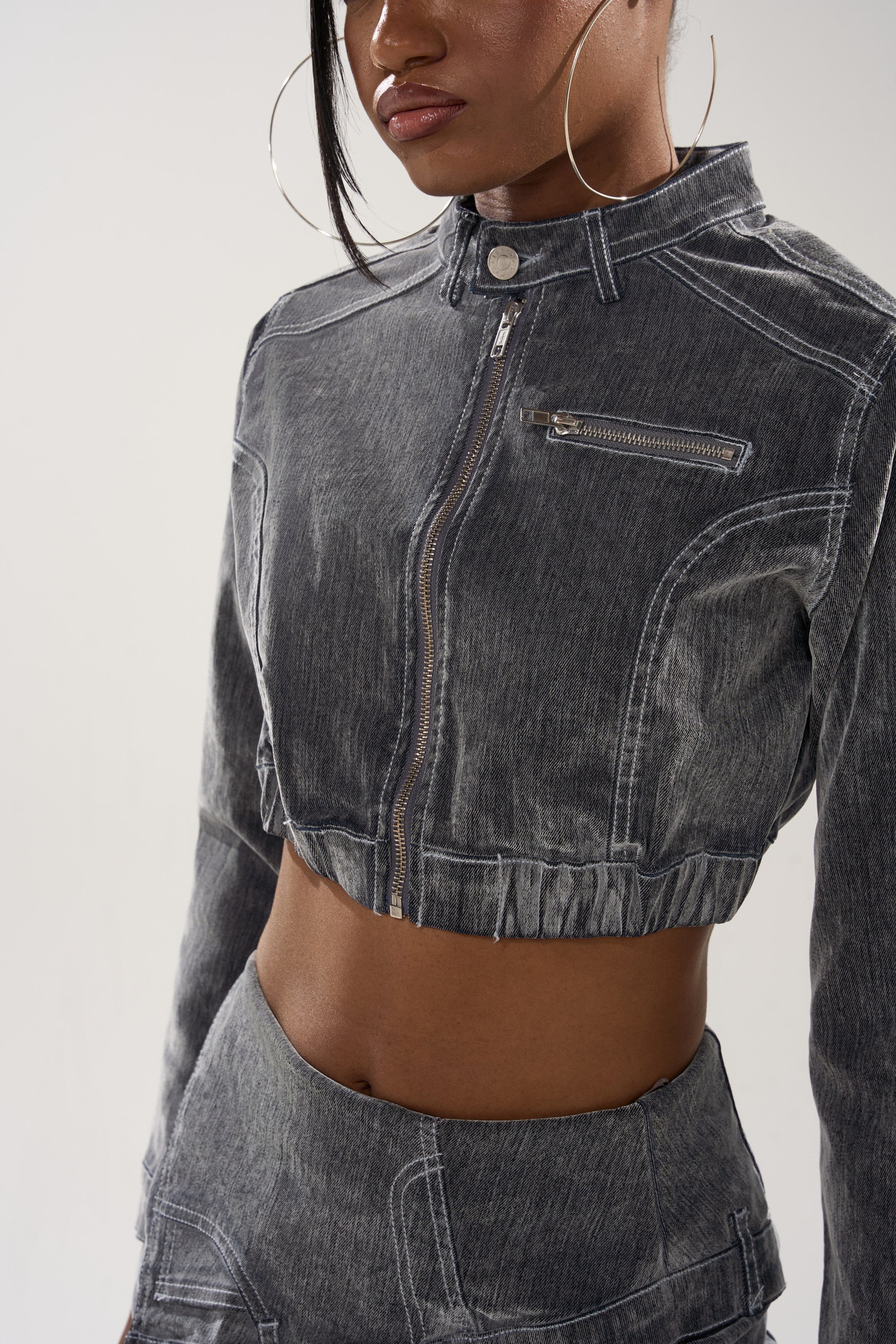 ALL FOR LOVE VELVET DENIM MOTO