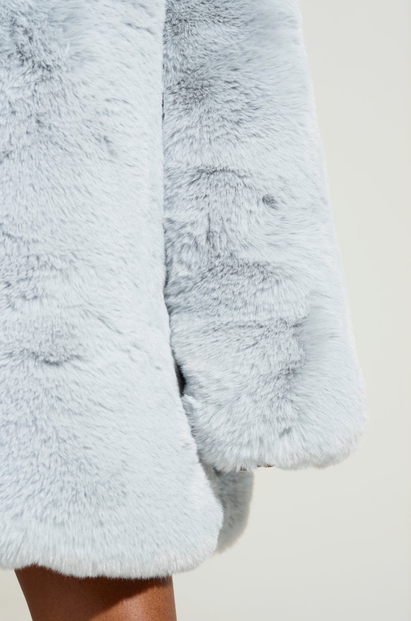 CRESSIDA SEQUIN FAUX FUR MINI DRESS