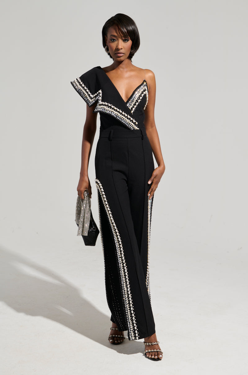 LUXURIOUS ASYMETRICAL PEARL BODYSUIT