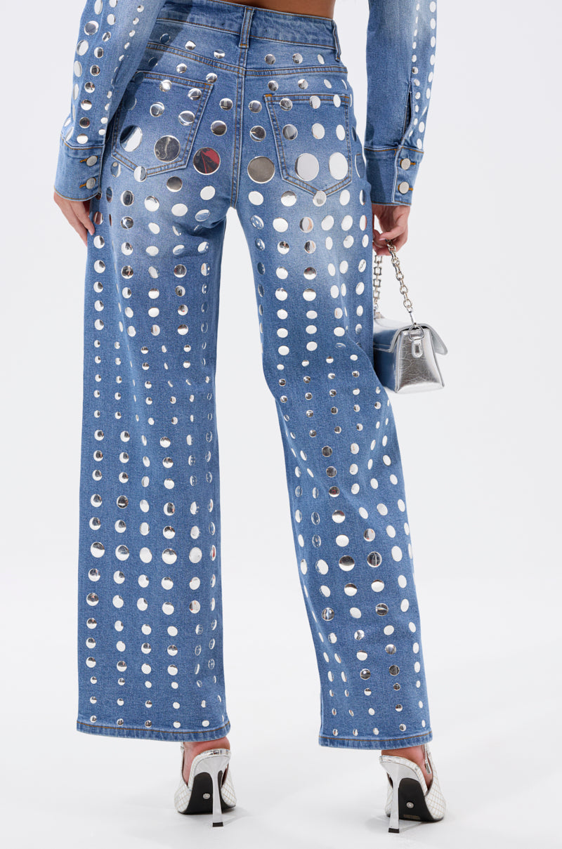 STUDS EVERYWHERE RELAXED DENIM PANT