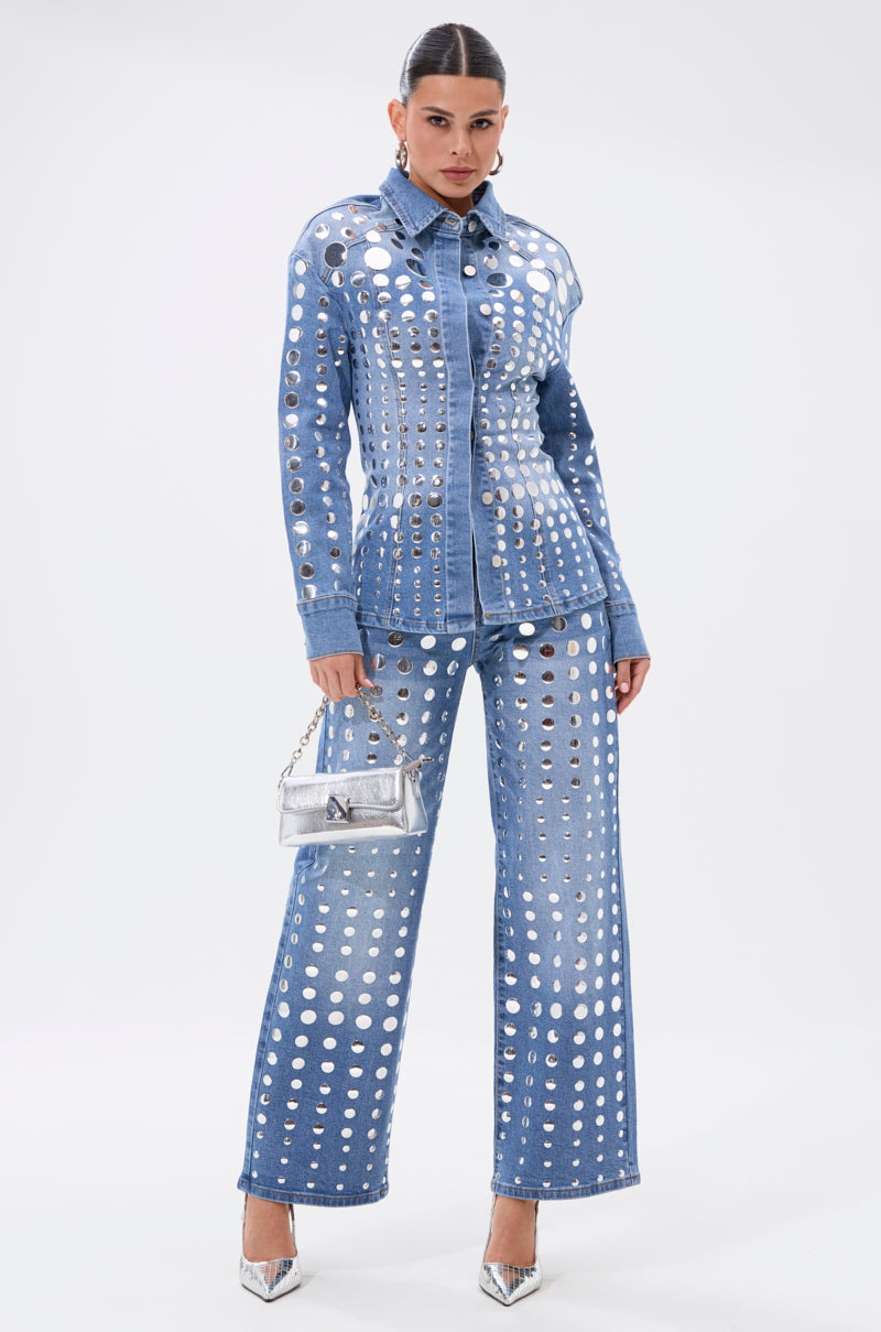STUDS EVERYWHERE RELAXED DENIM PANT