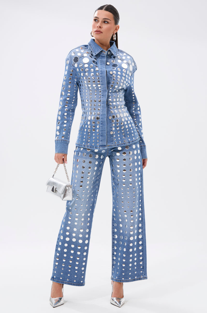 STUDS EVERYWHERE RELAXED DENIM PANT