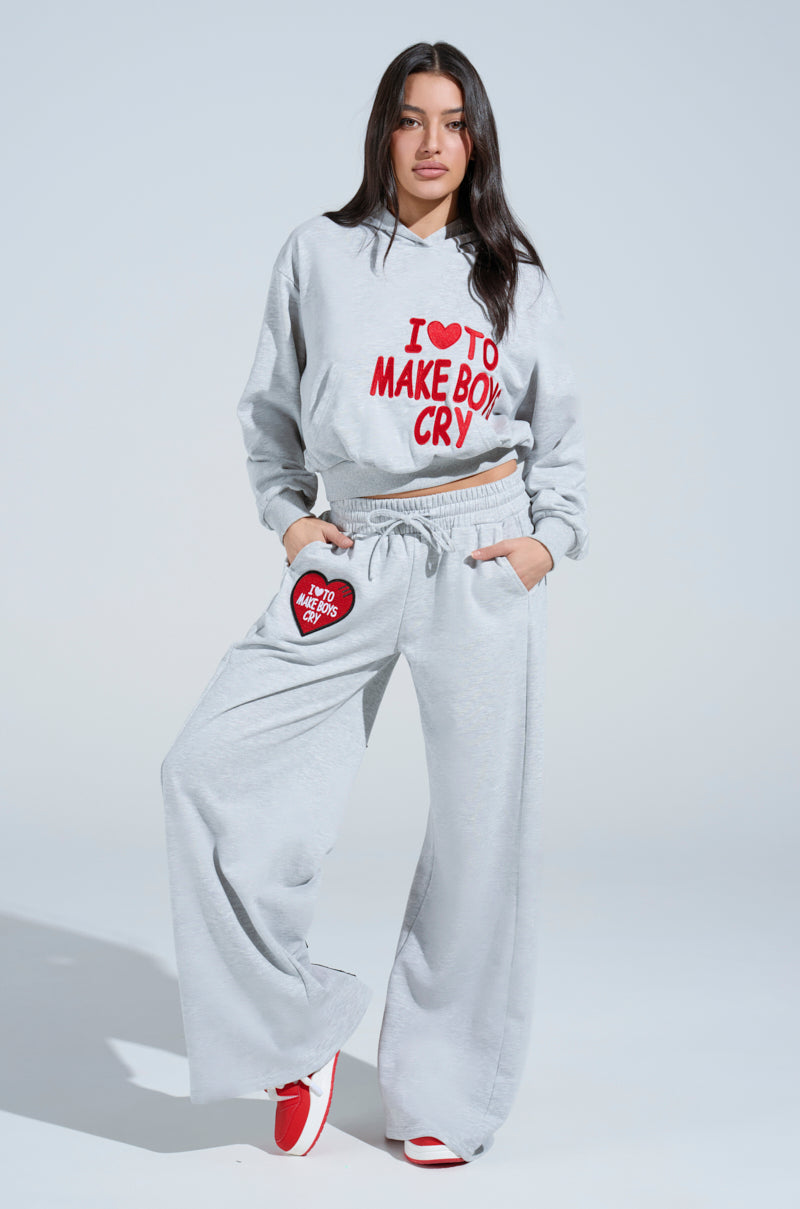 I LOVE TO MAKE BOYS CRY HOODED SWEATSHIRT