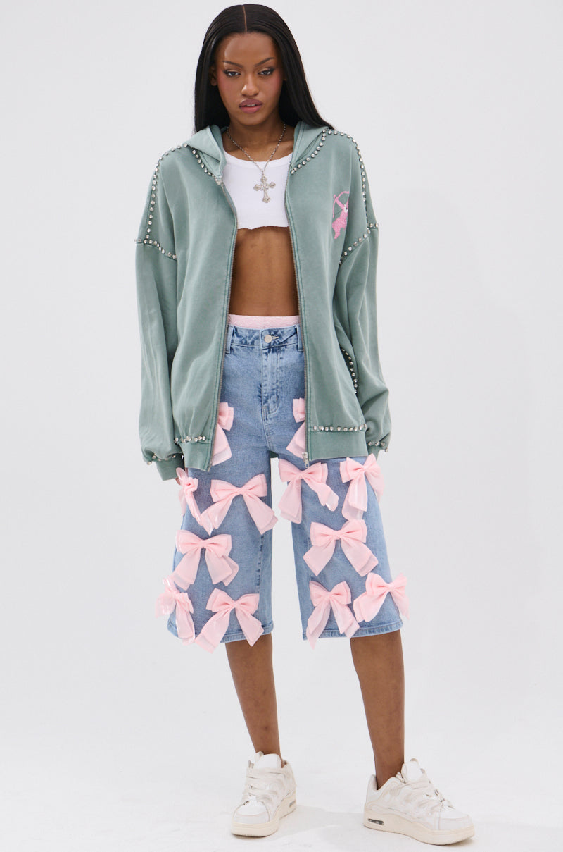 HAND MADE ZIP UP SWEATSHIRT