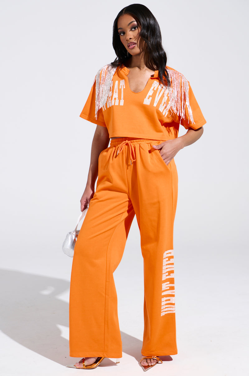 WHATEVER YOU WANT RHINESTONE SWEATPANTS