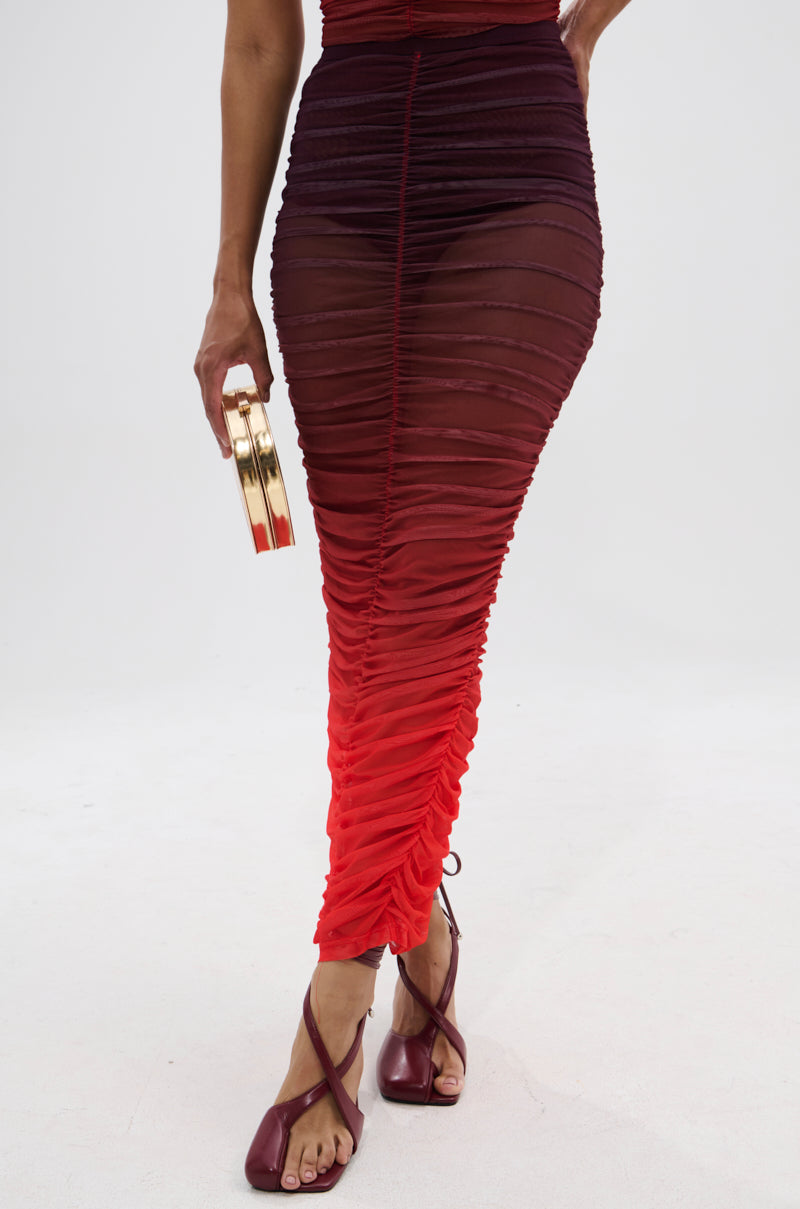 OH FIRE OMBRE MAXI SKIRT