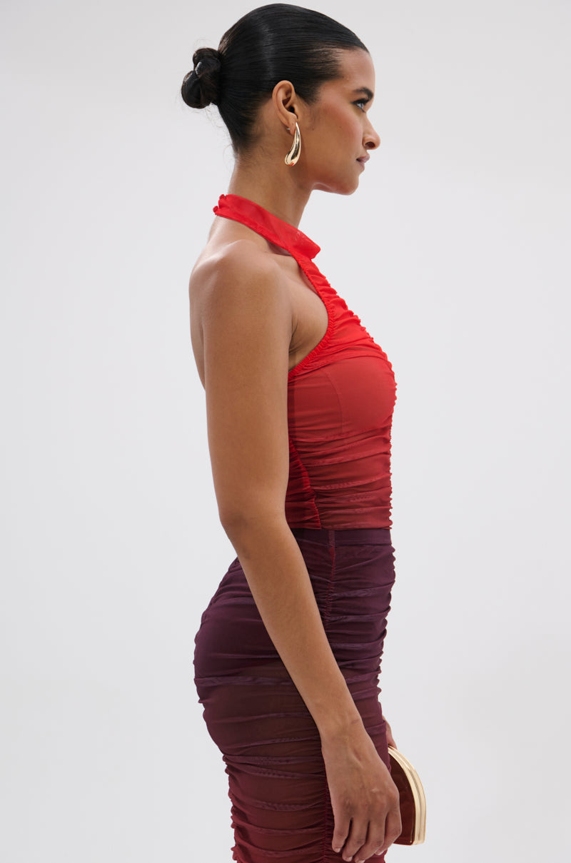 OH FIRE OMBRE MESH BODYSUIT