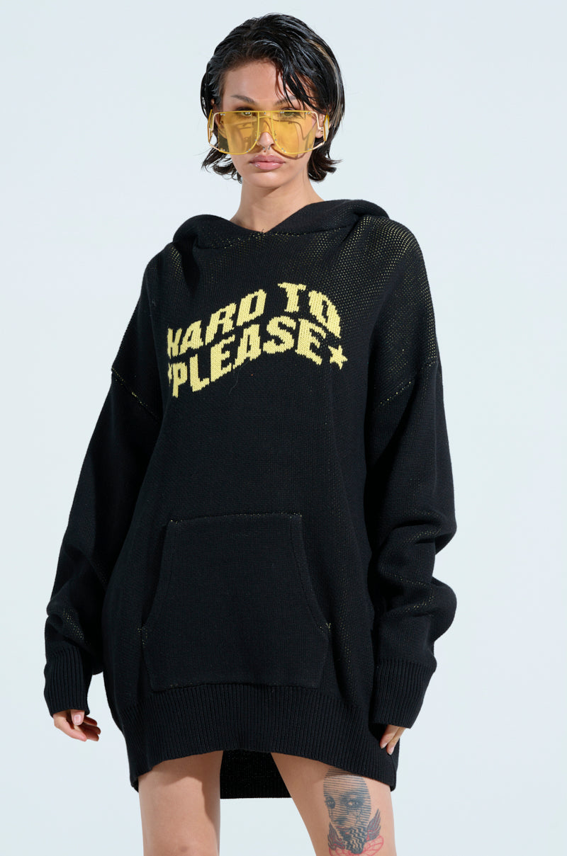 HARD TO PLEASE OVERSIZED HOODED SWEATER