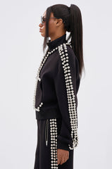 BALLS TO THE WALL ZIP UP SWEATSHIRT IN BLACK