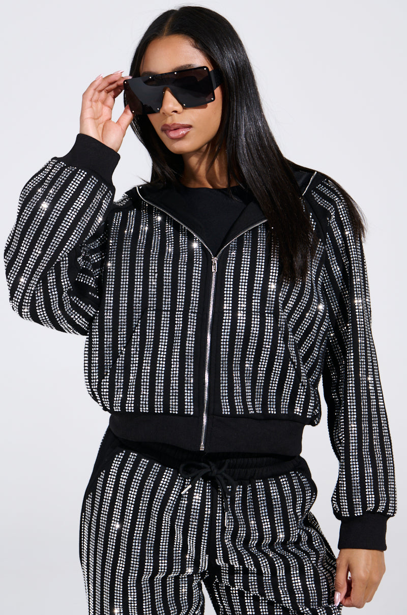 SPARKLE QUEEN ZIP UP SWEATSHIRT