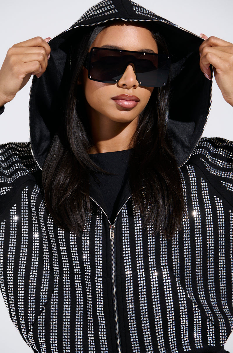 SPARKLE QUEEN ZIP UP SWEATSHIRT