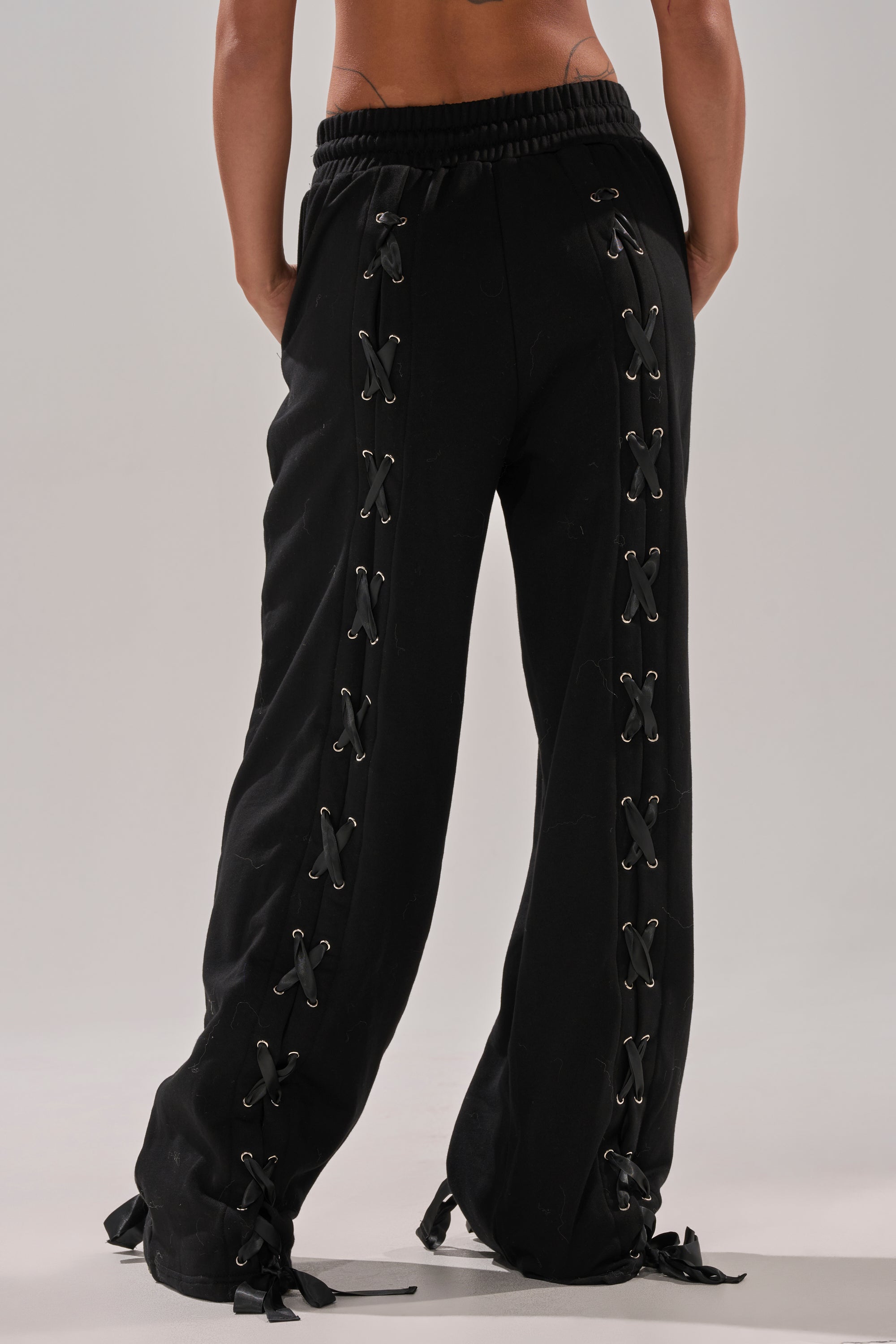 ALL LACED UP STRAIGHT-LEG SWEATPANTS